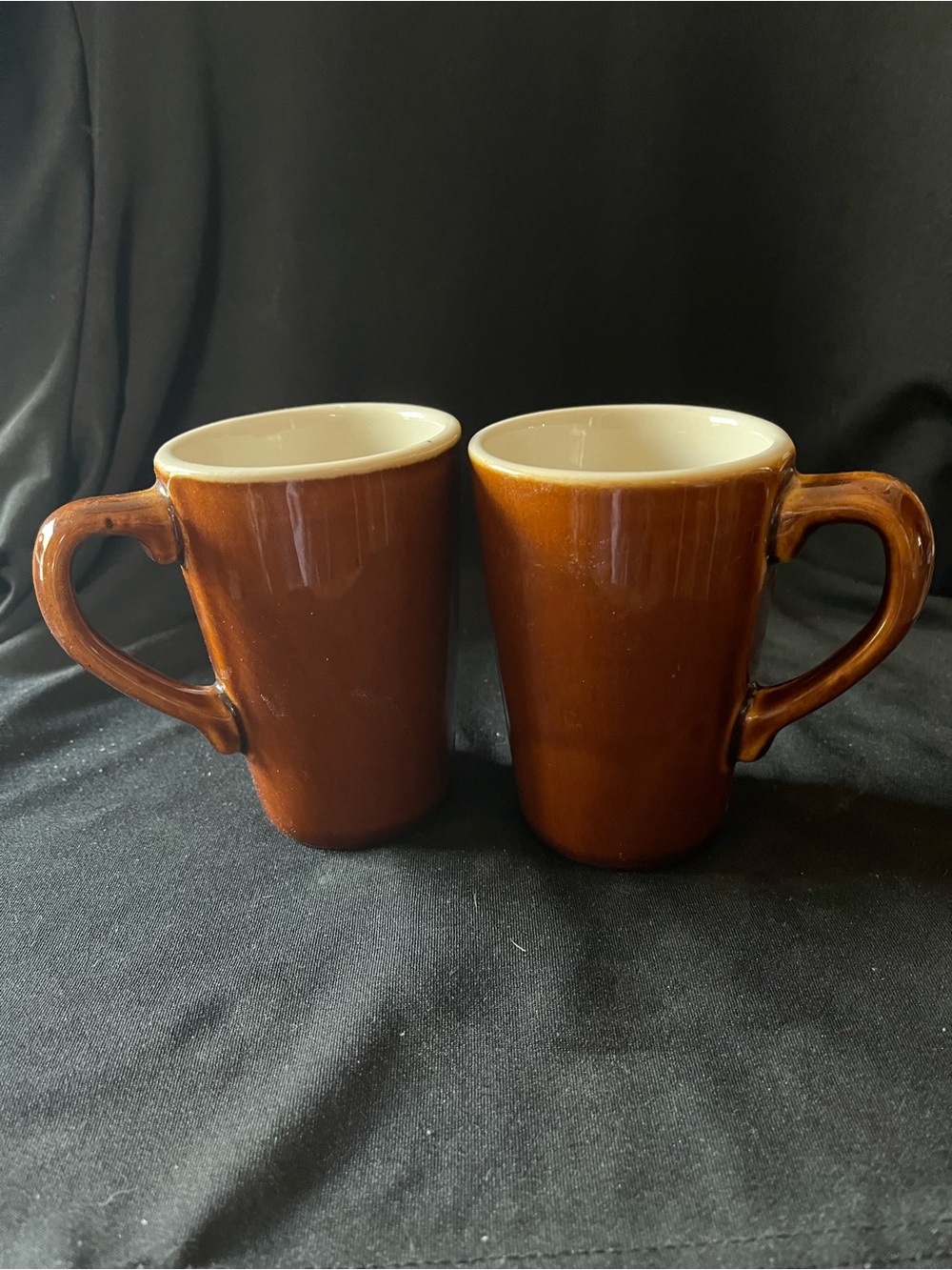 Classic Ceramic Brown Coffee Mugs - Set of 2 USA Restaurant Ware